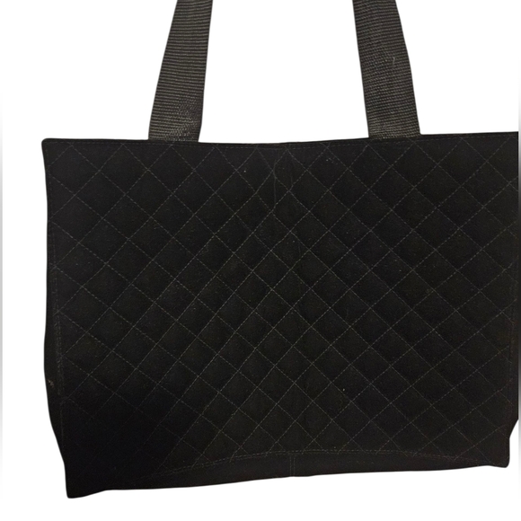 La Regale Black Quilted Tote Bag - Picture 1 of 4